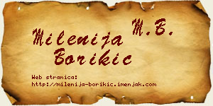 Milenija Borikić vizit kartica